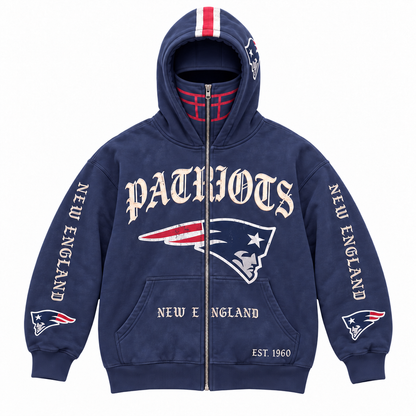 🏈 2-in-1 Football Full-Zip Hoodie for Men & Women – Helmet-Style Zip Hood, Oversized Fit, Long Sleeve Game Day Pullover Jacket for Football Fans 🏆