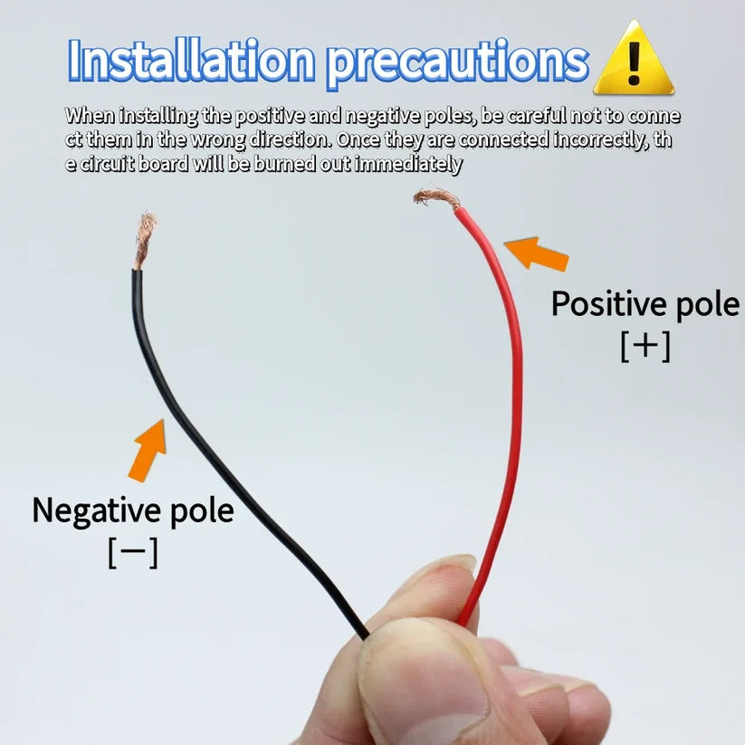 Motorcycle bracket red positive and black negative wires