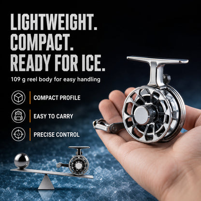 ✨Metal-plated ice fishing reel