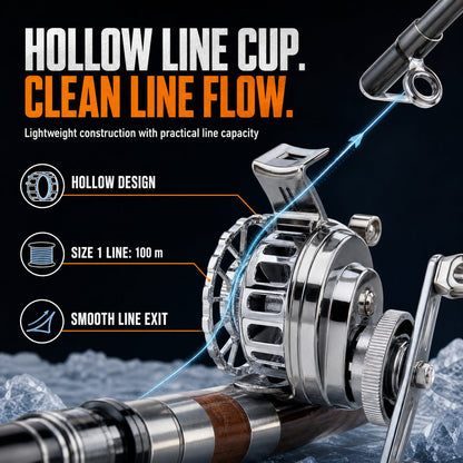 ✨Metal-plated ice fishing reel