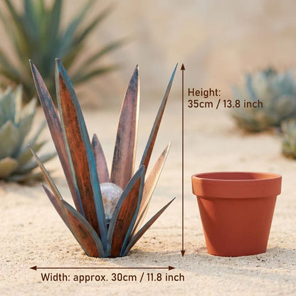 Solar Glowing Agave Garden Sculpture