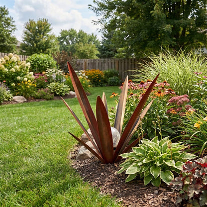 Solar Glowing Agave Garden Sculpture