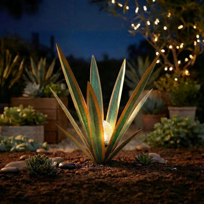 Solar Glowing Agave Garden Sculpture