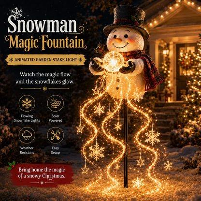✨49% OFF🎄 Snowman Magic Fountain™-Flowing Snowflake LED Christmas Garden Light❄️