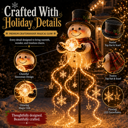 ✨49% OFF🎄 Snowman Magic Fountain™-Flowing Snowflake LED Christmas Garden Light❄️