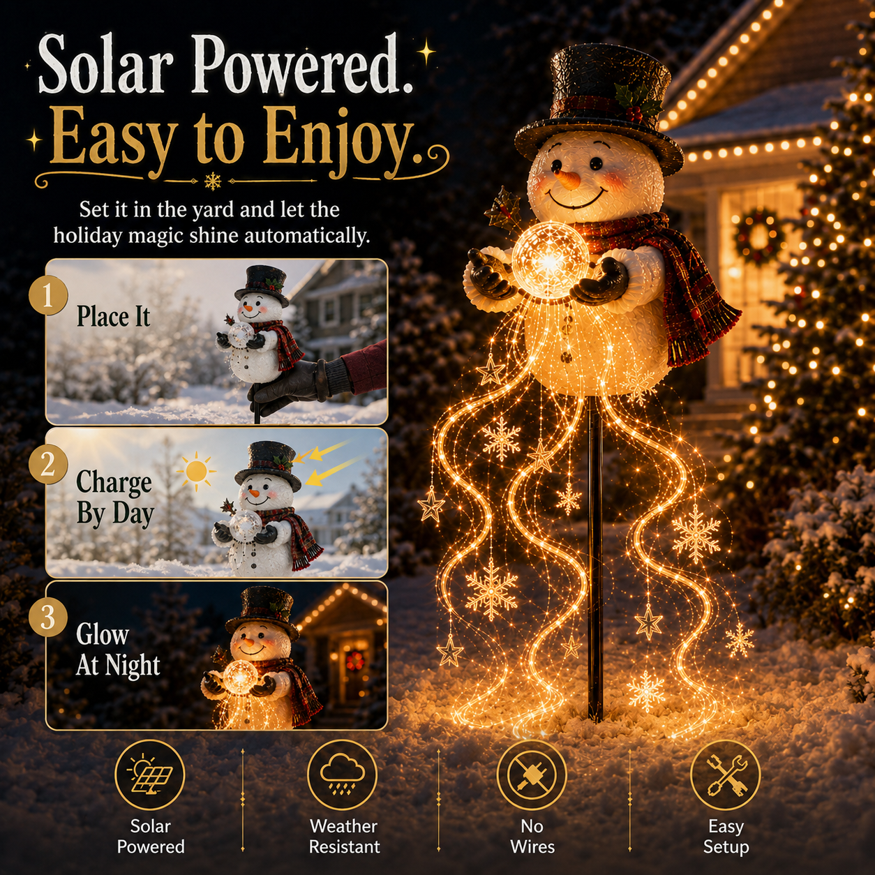 ✨49% OFF🎄 Snowman Magic Fountain™-Flowing Snowflake LED Christmas Garden Light❄️