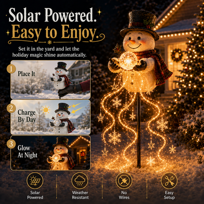 ✨49% OFF🎄 Snowman Magic Fountain™-Flowing Snowflake LED Christmas Garden Light❄️