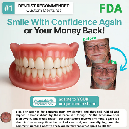 Realistic Upper & Lower Dentures - Natural-Looking Teeth Replacement