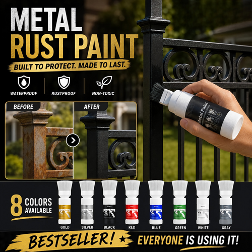 Refresh paint surfaces in one simple spray!✨🏠Water-Based Metallic Silver Paint with Built-in Brush💥👍