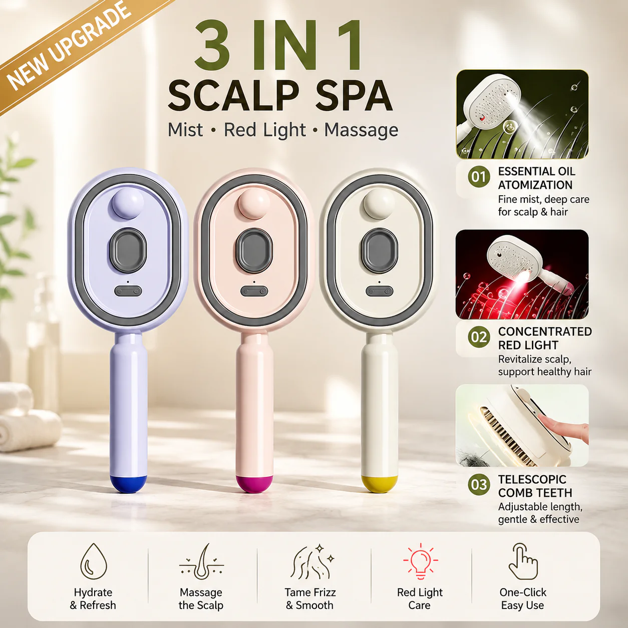 💆♀️Mist Straightening Comb – Easy Salon-Like Hair