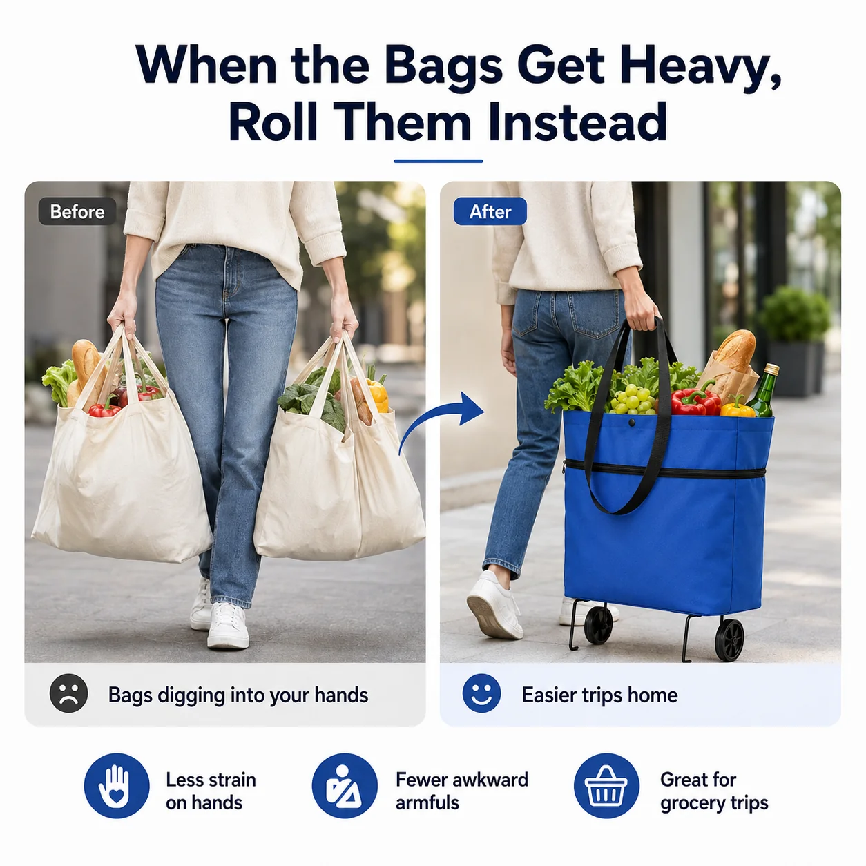 Portable Folding Bag with Wheels