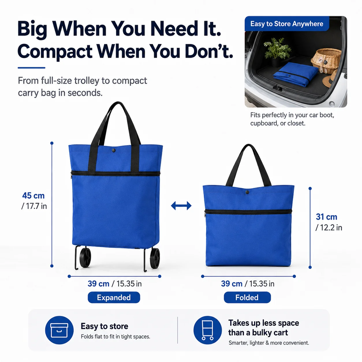 Portable Folding Bag with Wheels