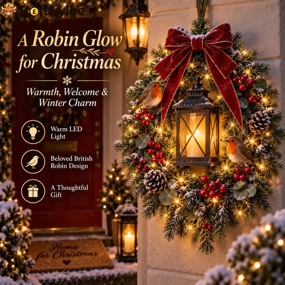 ✨Last Day 49% OFF✨A Robin Glow™ – Lighted Robin Christmas Wreath