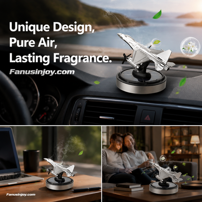 Solar Rotating Airplane Car Air Freshener & Diffuser Ornament
