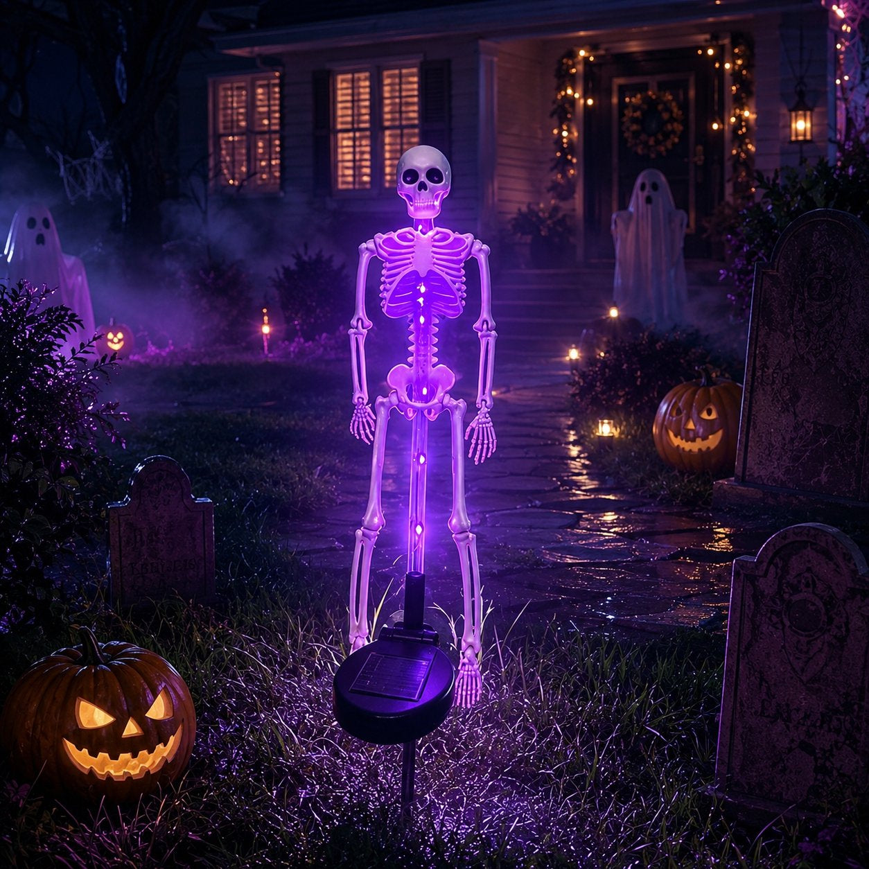 💀Solar Skeleton Ground Stake Lights Outdoor Waterproof Halloween Decor Lights