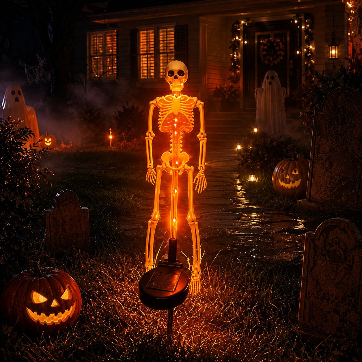💀Solar Skeleton Ground Stake Lights Outdoor Waterproof Halloween Decor Lights