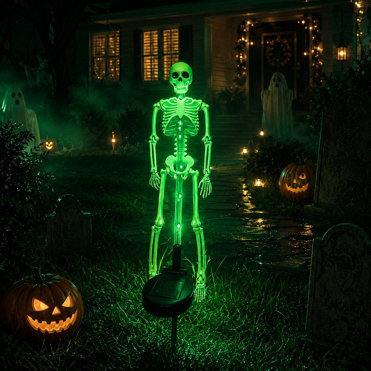 💀Solar Skeleton Ground Stake Lights Outdoor Waterproof Halloween Decor Lights