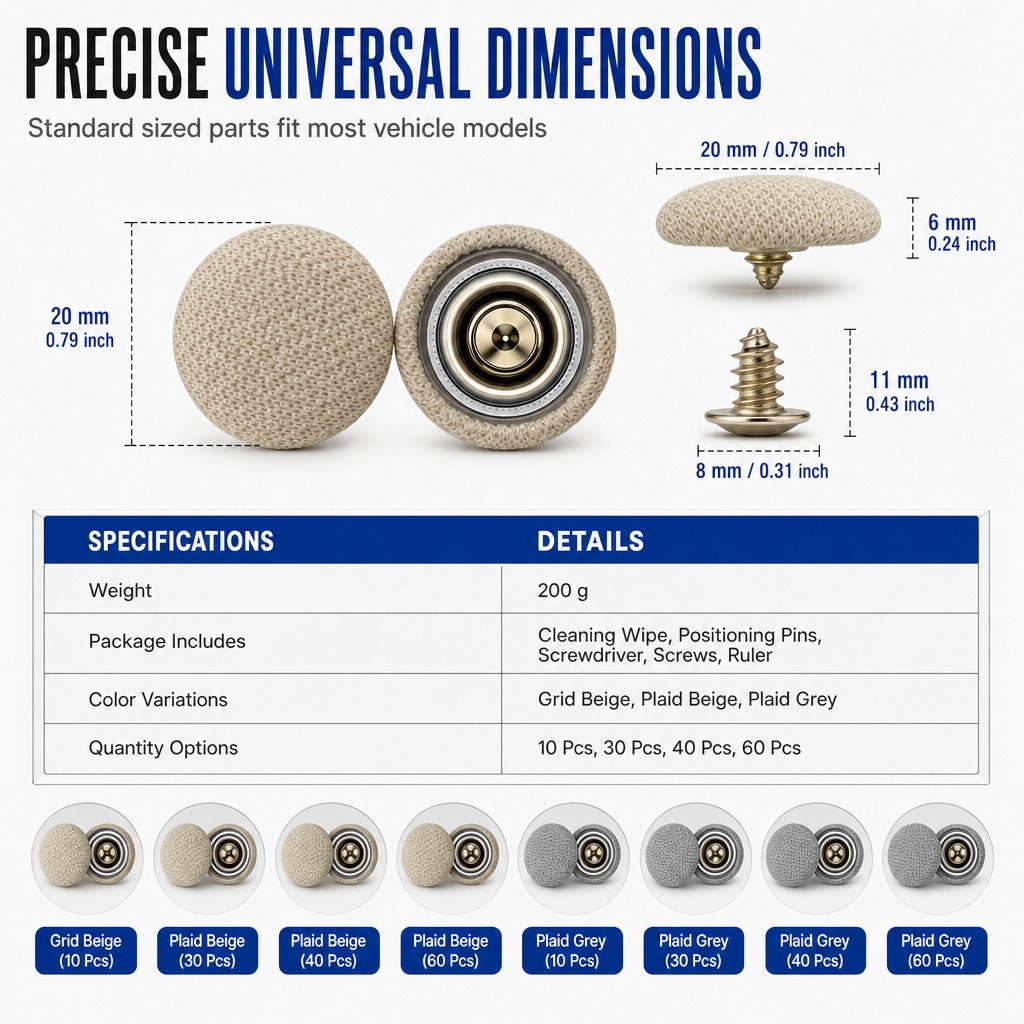 🚗 Car Headliner Repair Buttons – Easy Fix for Sagging Roof Fabric