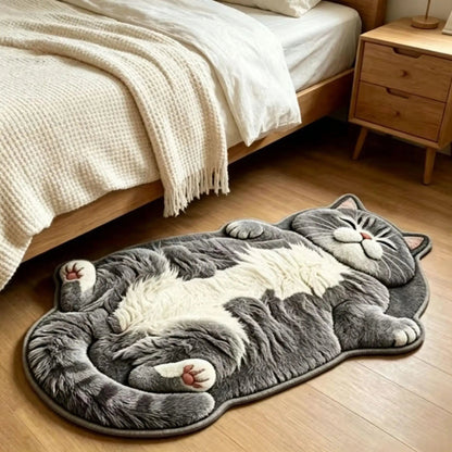 🐱 Chubby Cat Shaped Rug – Adorable Soft Plush Floor Mat for Cat Lovers