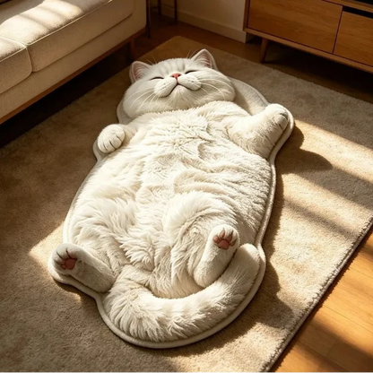 🐱 Chubby Cat Shaped Rug – Adorable Soft Plush Floor Mat for Cat Lovers