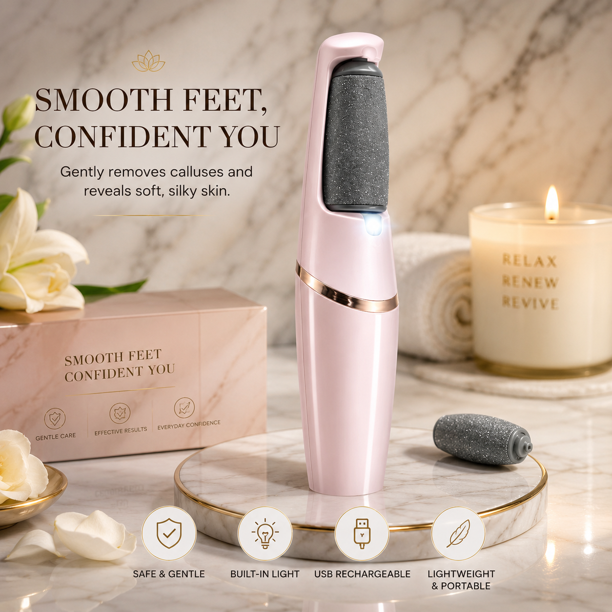 Rechargeable Electric Foot File Callus Remover with LED Display