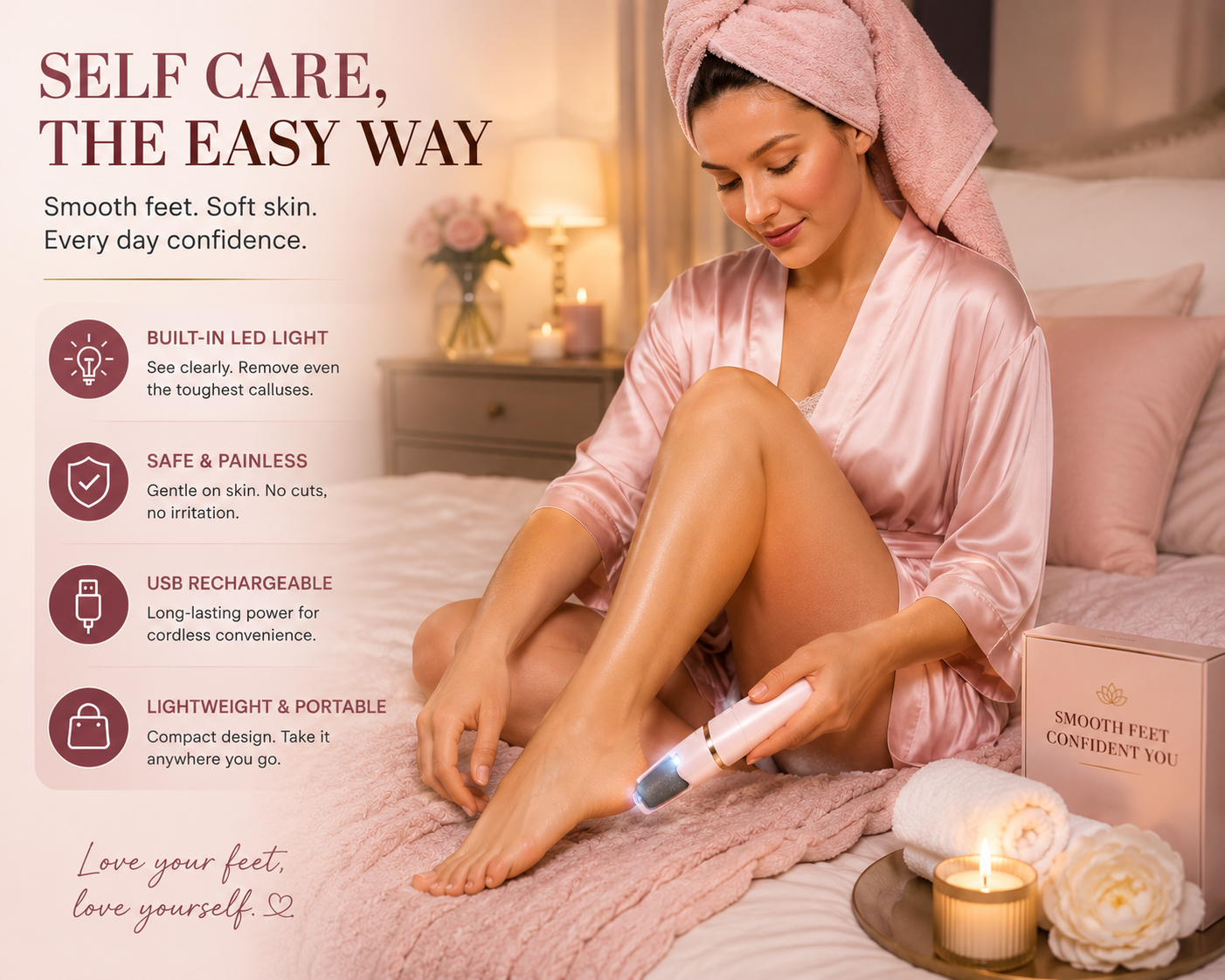 Rechargeable Electric Foot File Callus Remover with LED Display