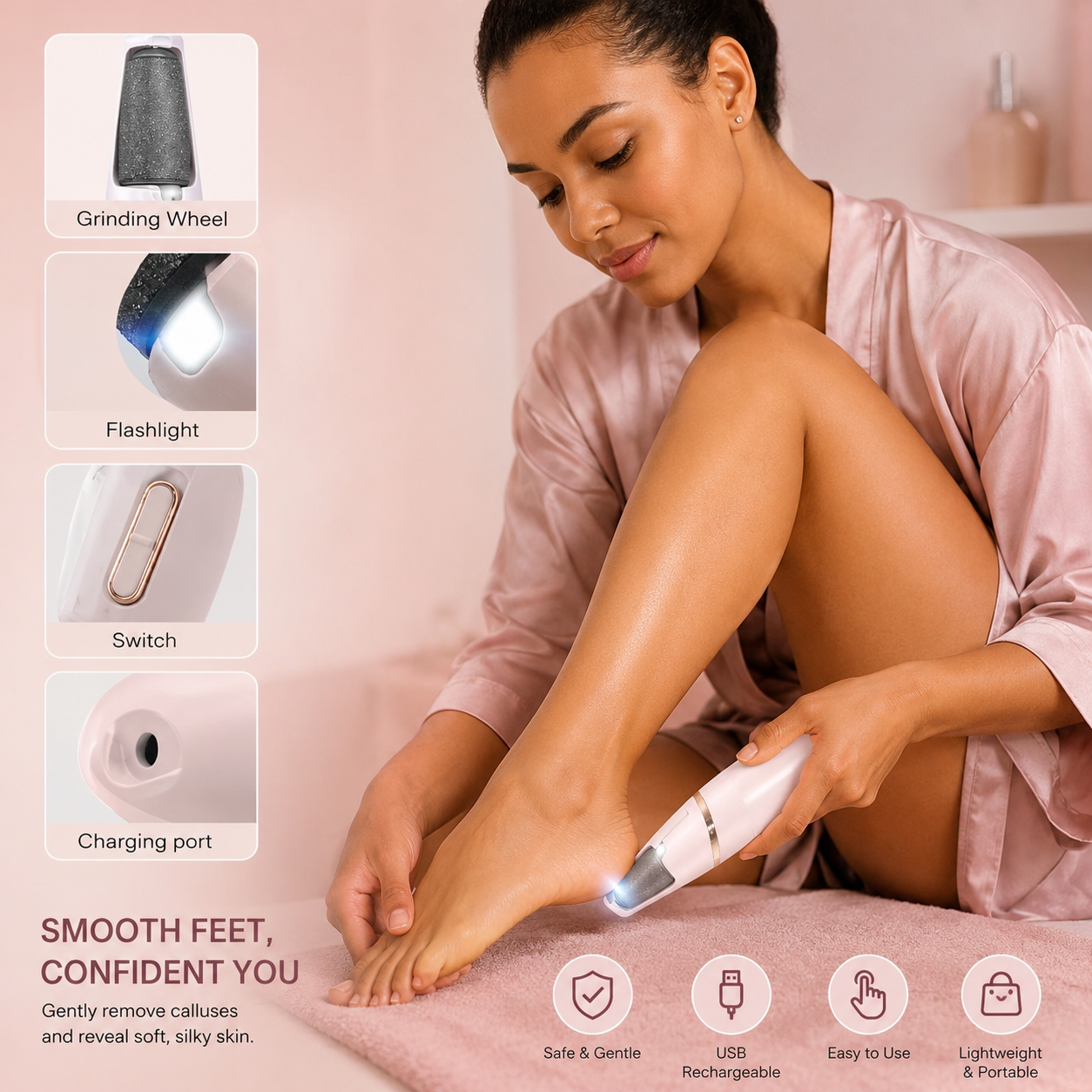 Rechargeable Electric Foot File Callus Remover with LED Display