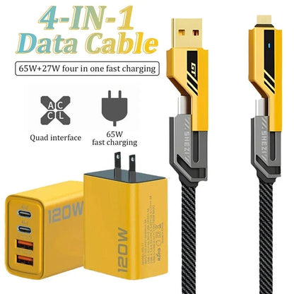 ⚡ Dual-Pack Fast Charging Adapter – USB-C & USB-A Multi-Port Charge