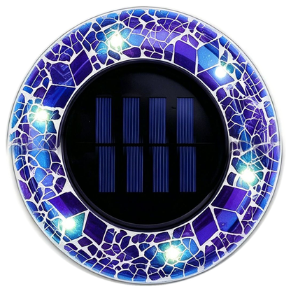 Solar Outdoor Mosaic Disk Pathway LED Lights