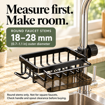 🧽 Faucet-Mounted Sink Caddy with Removable Drip Tray
