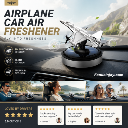 Solar Rotating Airplane Car Air Freshener & Diffuser Ornament