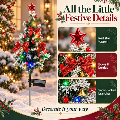 🎄 Solar Christmas Tree Lights – 4-Pack DIY Outdoor Holiday Decor