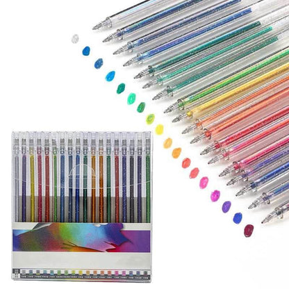 🎨✨Glitter Gel Pen Set-18 Sparkling Colors for Creative Fun