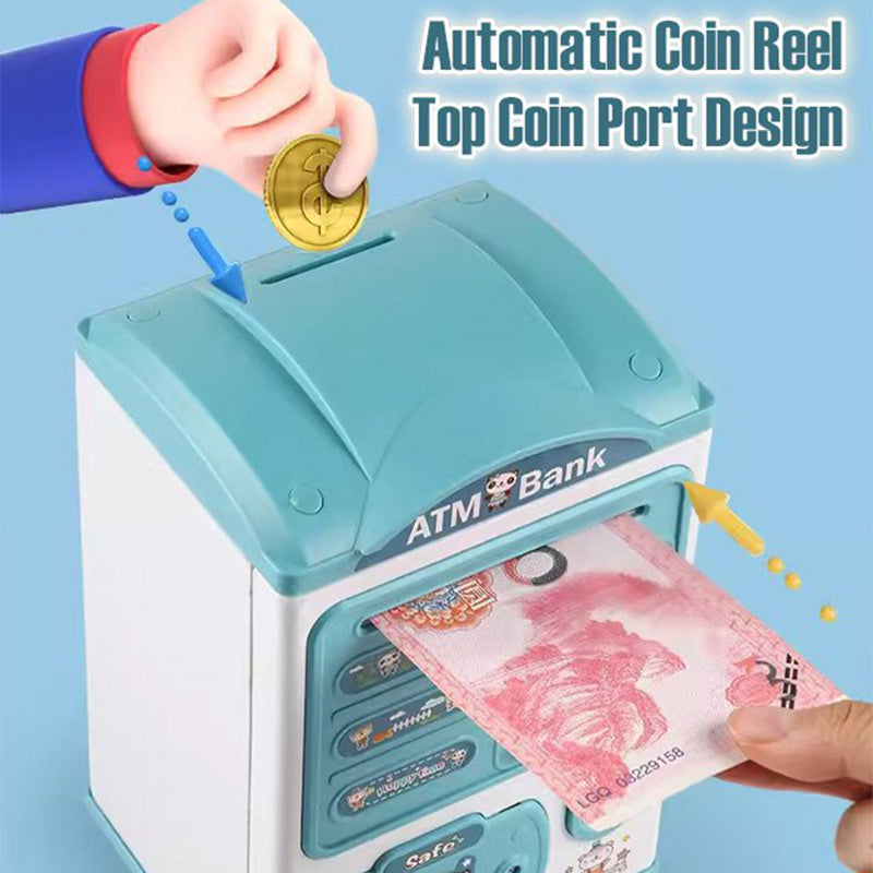 Kids Electronic Savings Bank – Auto Bill Intake, Password & Fingerprint Unlock