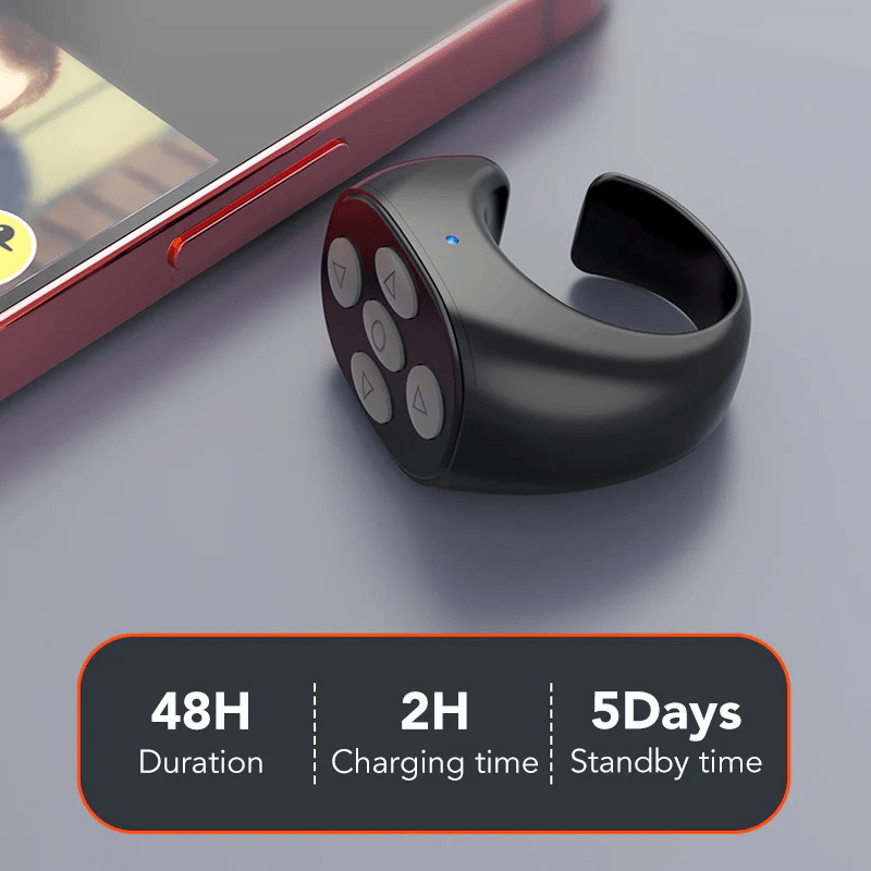 Scroll Without Touching Your Phone – Bluetooth Fingertip Remote Ring