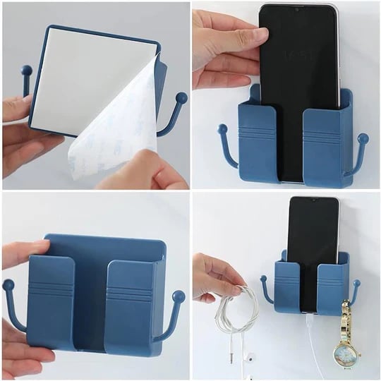 Compact Phone & Remote Organizer with Side Hooks