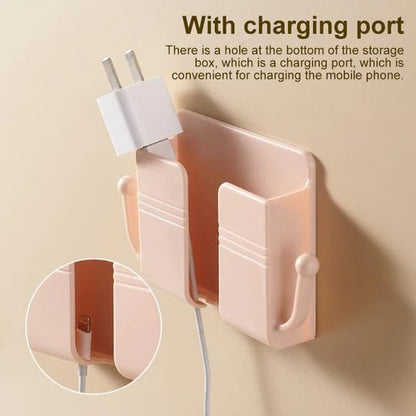 Compact Phone & Remote Organizer with Side Hooks