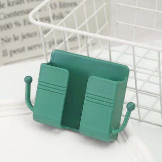 Compact Phone & Remote Organizer with Side Hooks