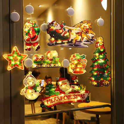 🎅Christmas Window Decoration Light – Warm White LED, 9 Shapes