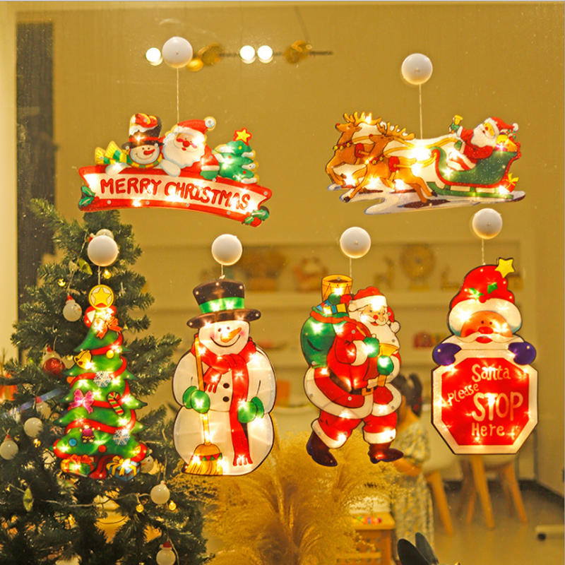 🎅Christmas Window Decoration Light – Warm White LED, 9 Shapes