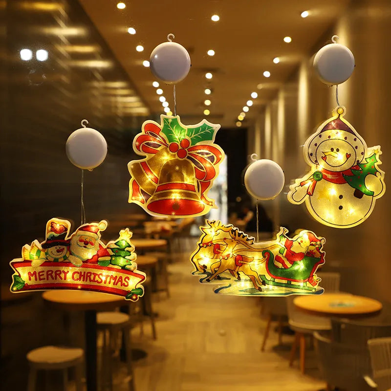 🎅Christmas Window Decoration Light – Warm White LED, 9 Shapes