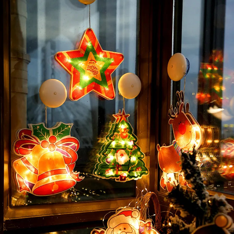 🎅Christmas Window Decoration Light – Warm White LED, 9 Shapes