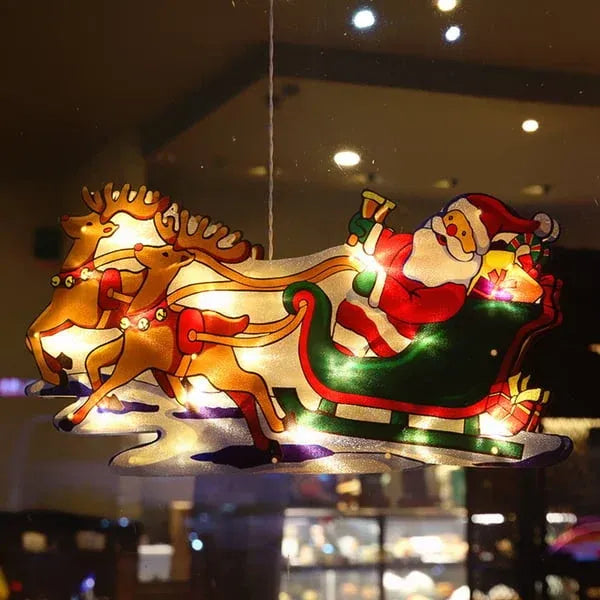 🎅Christmas Window Decoration Light – Warm White LED, 9 Shapes