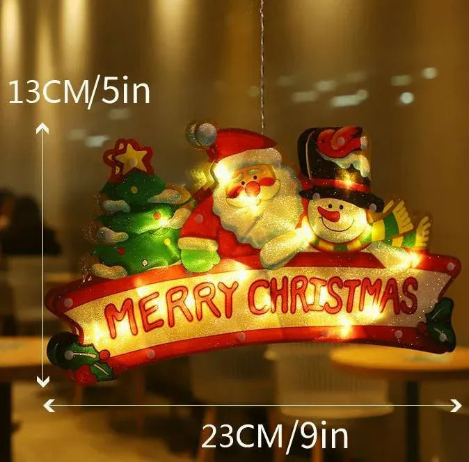 🎅Christmas Window Decoration Light – Warm White LED, 9 Shapes
