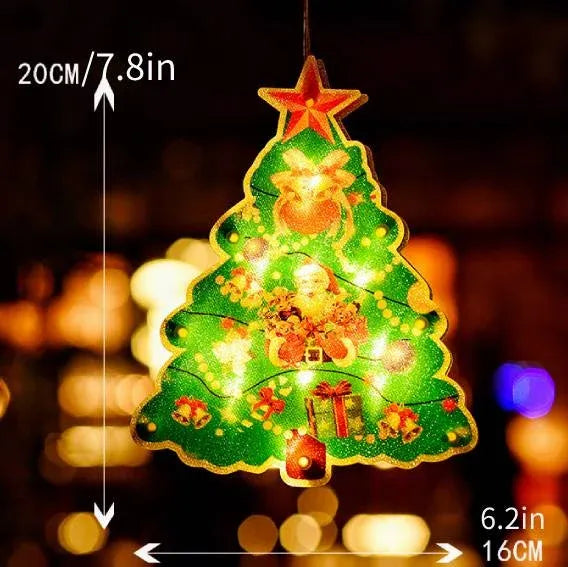 🎅Christmas Window Decoration Light – Warm White LED, 9 Shapes