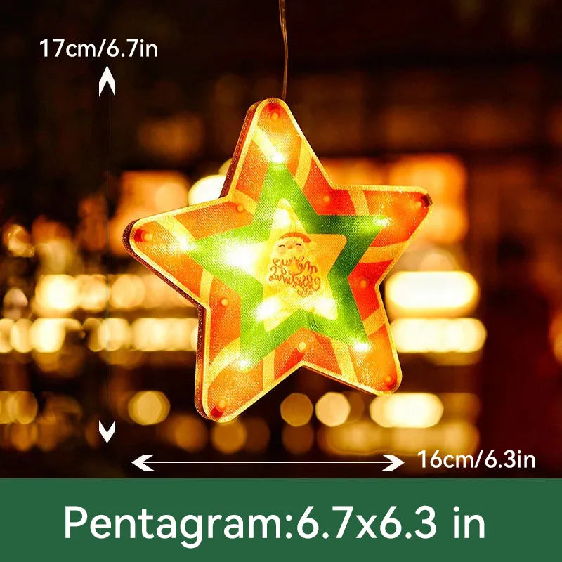 🎅Christmas Window Decoration Light – Warm White LED, 9 Shapes