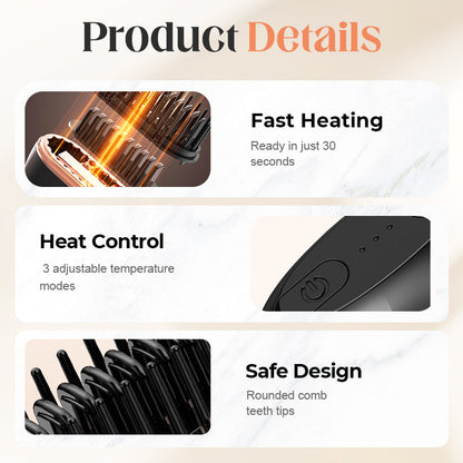 Mini Cordless Hair Straightening Comb – Quick Touch-Ups Anywhere