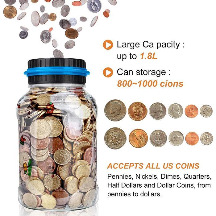 💰 50% OFF NOW! 📦Digital Coin Counter Money Jar – LCD Savings Bank