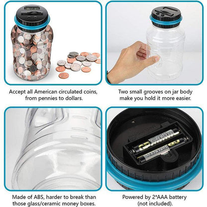 💰 50% OFF NOW! 📦Digital Coin Counter Money Jar – LCD Savings Bank