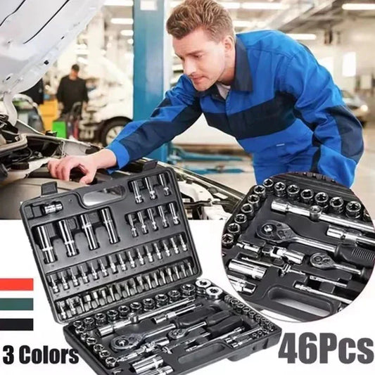 🔧 46-Piece Ratchet & Socket Tool Set – One Case for Everyday Repairs